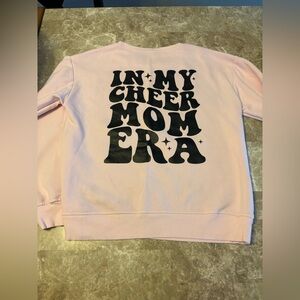 ✨In My Cheer Mom Era Light Pink Smiley Face Crewneck✨
